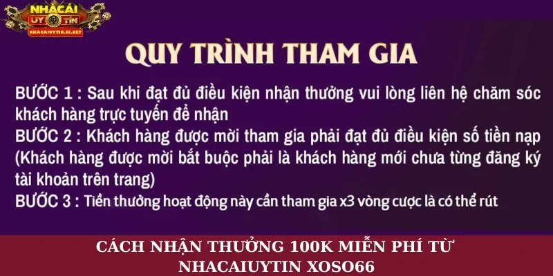 Cách nhận thưởng 100K miễn phí từ nhacaiuytin Xoso66