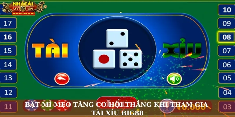 Bật mí mẹo tăng cơ hội thắng khi tham gia tài xỉu Big88