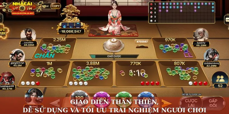 Giao diện thân thiện, dễ sử dụng và tối ưu trải nghiệm người chơi