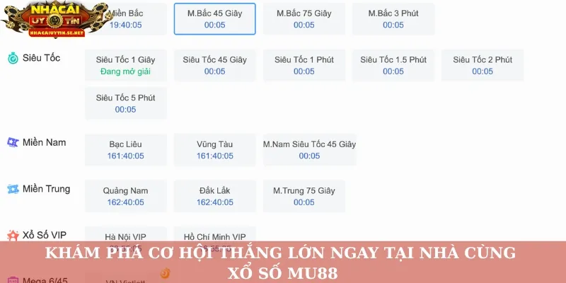 Khám phá cơ hội thắng lớn ngay tại nhà cùng xổ số MU88