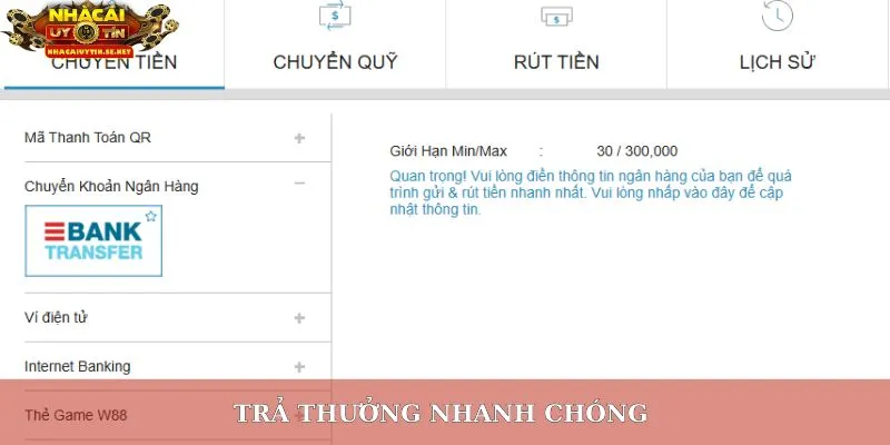 Khuyến Mãi W88 – Bùng Nổ Ưu Đãi Lớn, Nhận Thưởng Cực Nhanh 4 Trả thưởng nhanh chóng