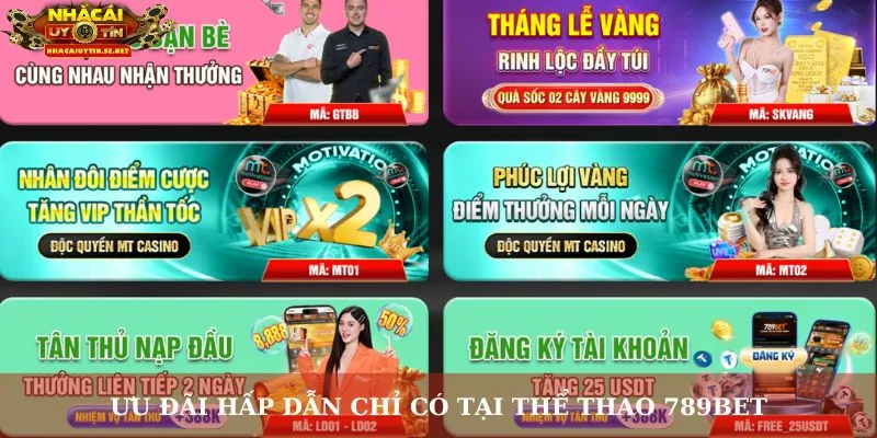 Ưu đãi hấp dẫn chỉ có tại thể thao 789bet